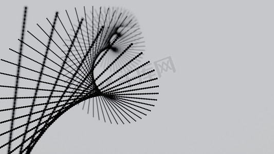圆点几何背景摄影照片_挥舞和扭曲的几何结构的抽象插图。 