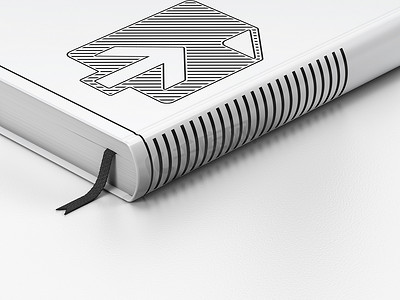 网页设计理念：闭合的书，在白色背景上上传