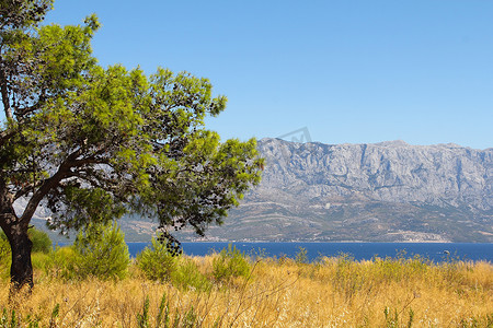 汇总表摄影照片_有海和山的风景