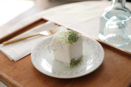绿茶抹茶蛋糕日式甜点