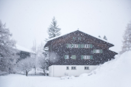 暴风雪中的山房