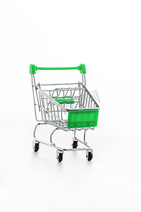 推车购物摄影照片_超市杂货推车的特写，用于与 blac 购物