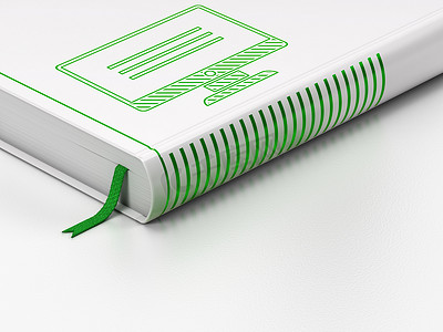网页设计理念：闭合的书，白色背景上的监视器
