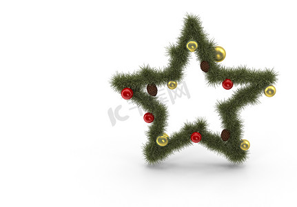 圣诞假期装饰 — 假日之星.3D 渲染