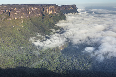 从 Roraima Tepui 上 The Mist - Venez 的景观