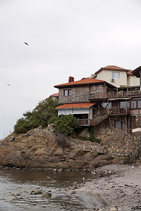 保加利亚索佐波尔旅游小镇，公海沿岸的老房子