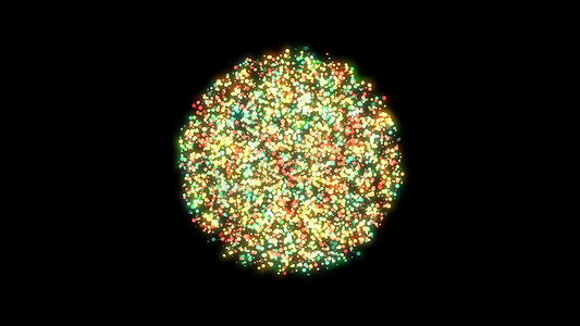 彩色粒子球体。