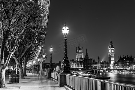 伦敦眼、大本钟和议会大厦在伦敦，英国。