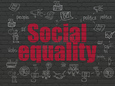 政治概念： 墙壁背景上的社会平等
