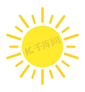 太阳的元素元素摄影照片_在白色背景上孤立的太阳图标矢量图