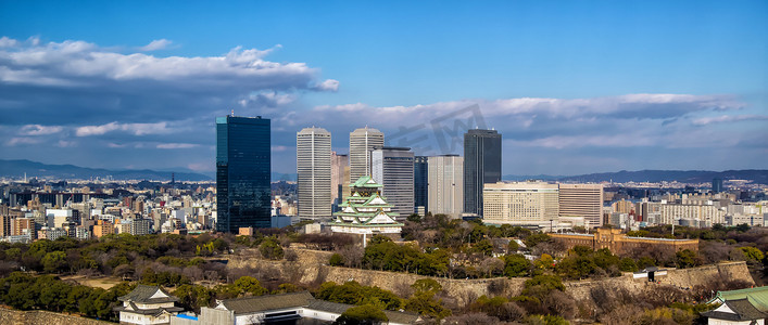 大阪城鸟瞰图