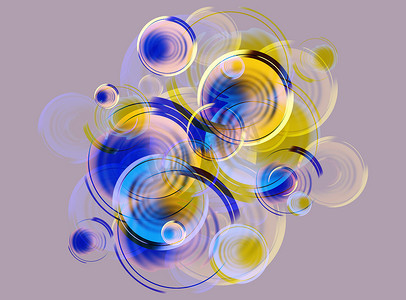 彩虹波浪摄影照片_程式化的气泡背景