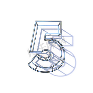 钢丝框架字体编号 5 五 3D