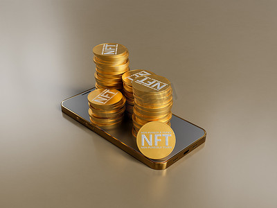 手机屏幕上的NFT币