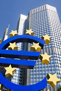 法兰克福欧洲中央银行的欧元符号
