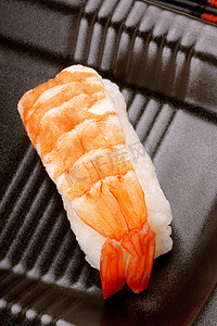 日本料理水彩摄影照片_寿司特写