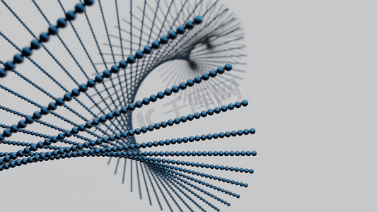 挥动和扭曲的几何结构的抽象插图。 