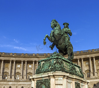 欧洲王子摄影照片_尤金王子雕像，霍夫堡宫，维也纳，奥地利
