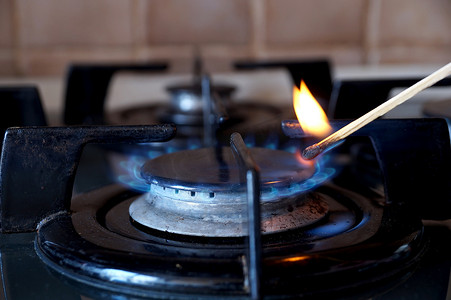 炉子上煤气环的点火