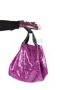 紫色女包在手