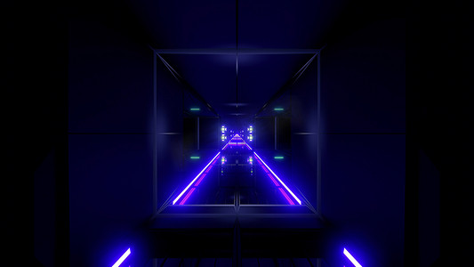 未来科幻隧道走廊 3d 插画背景
