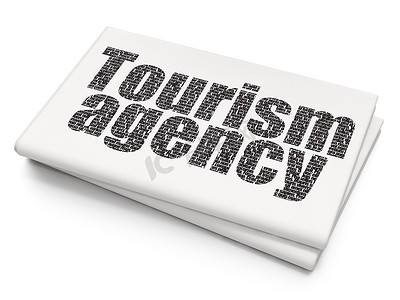 旅游概念：空白报纸背景的旅游局