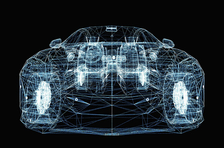 点组成的线摄影照片_由发光线和点组成的抽象汽车