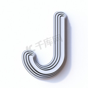 j字母设计摄影照片_三步字体字母 J 3D