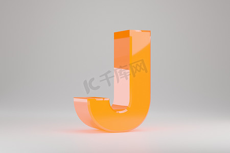 霓虹灯 3d 字母 J 大写。