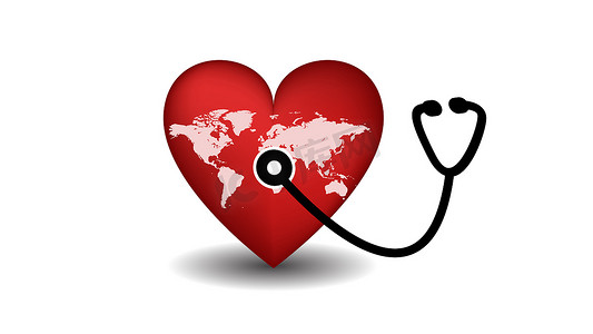 世界心脏日用听诊器的心脏
