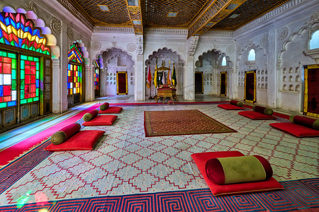 印度拉贾斯坦邦焦特布尔梅兰加尔堡莫蒂玛哈尔（珍珠宫）法庭