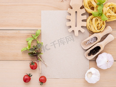 意大利食品概念和菜单设计。