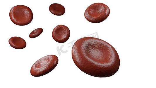 毛细管摄影照片_孤立的红细胞，3d 渲染