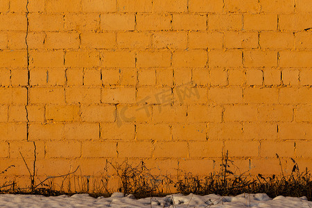 扁平化图标信封摄影照片_橙色石膏粗砖外墙纹理