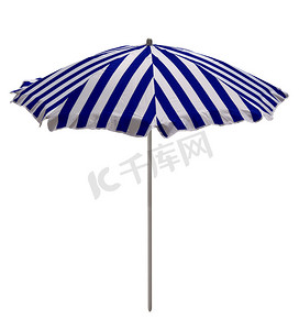 沙滩伞-蓝白条纹
