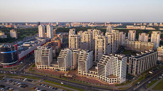 从明斯克市新区的高度看 明斯克市的建筑 灯塔的新区 白俄罗斯