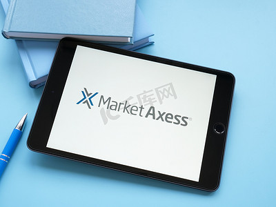 KYIV, UKRAINE - October 21, 2021. MarketAxess Holdings Inc 徽标在屏幕上。