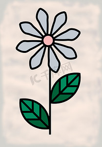 花朵图标很简单，灰色背景。