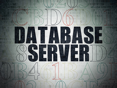 软件概念：数字数据纸背景上的数据库服务器