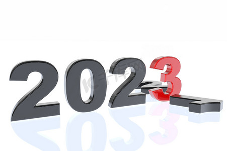 2023年字摄影照片_带有数字的 3D 插图表示未来 2023 的到来