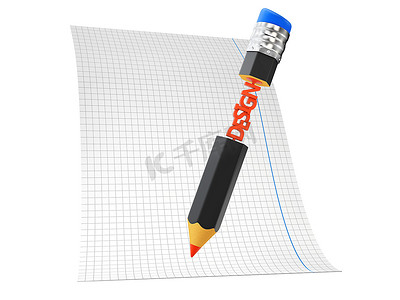 创意铅笔设计现代布局模板设计的 3d 插图