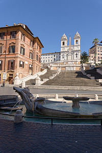 废弃的西班牙台阶在罗马，意大利