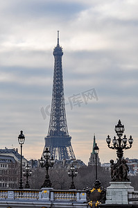 巴黎街道摄影照片_巴黎埃菲尔铁塔