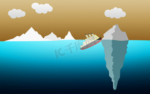 船撞上冰山后沉没