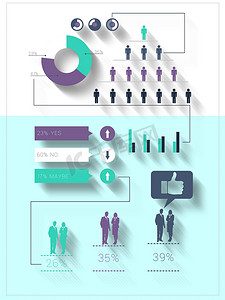 数字生成的蓝色和紫色业务信息图