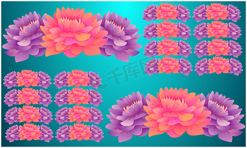 五彩缤纷的数字摄影照片_抽象背景下花卉的数字纺织设计