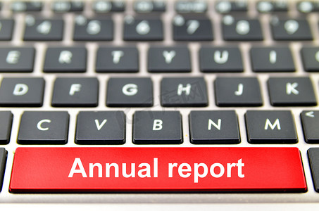 计算机空格键上的年度报告字