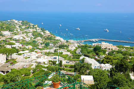 从大阳台，卡普里岛，意大利的卡普里岛视线