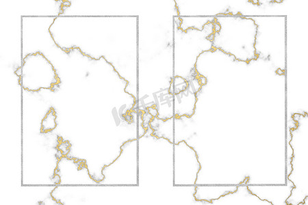 爆炸边框摄影照片_两边框金银白色大理石图案和豪华内饰