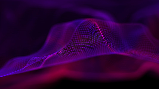紫色背景音乐摄影照片_紫色科技音乐波浪背景。